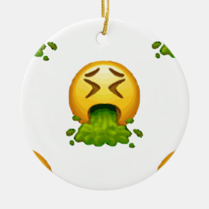 Ornamento De Cerâmica emoji que puking