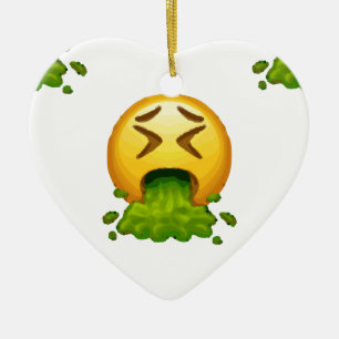 Ornamento De Cerâmica emoji vomitando