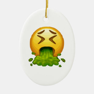 Ornamento De Cerâmica emoji vomitando