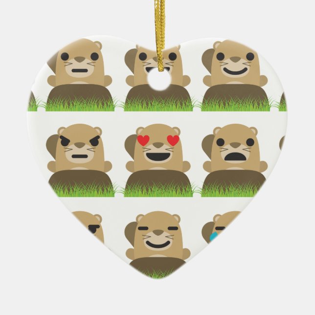 Ornamento De Cerâmica emojis de moinho (Frente)