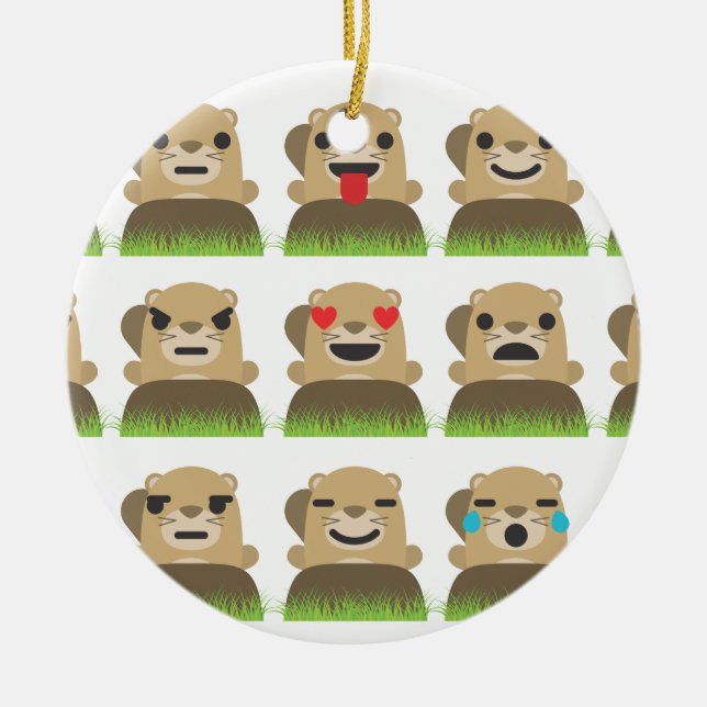 Ornamento De Cerâmica emojis de moinho (Frente)