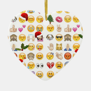 Ornamento De Cerâmica emojis do Natal