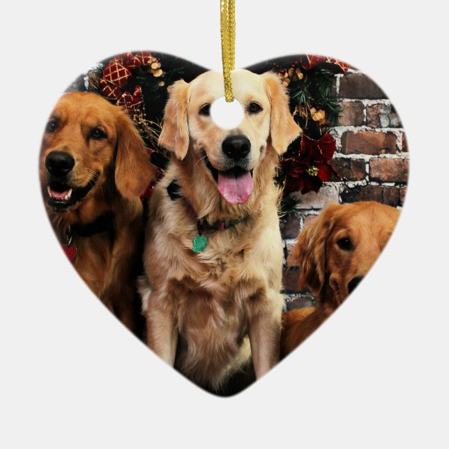 Ornamento De Cerâmica Empacotador Bella Darby #50 do golden retriever do (Frente)