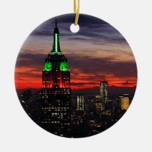 Ornamento De Cerâmica Empire State Building - o Natal colore o por do