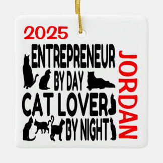 Ornamento De Cerâmica Empreendedor Ama Cats PERSONALIZADO