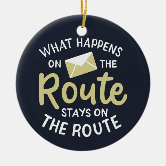 Ornamento De Cerâmica Empregador Postal O que Acontece no Route Christma (Frente)