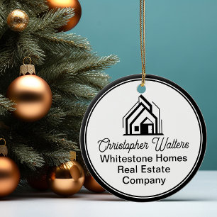 Ornamento De Cerâmica Empresa de Imóveis Elegante Corretor Personalizado