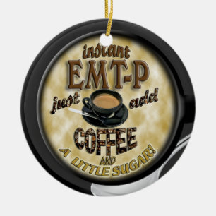 ORNAMENTO DE CERÂMICA EMT-P EMERGENCY MED TECH ADICIONAR XMAS DE CAFÉ