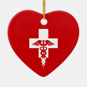 Ornamento De Cerâmica Encaminhamento de coração profissional médico, per
