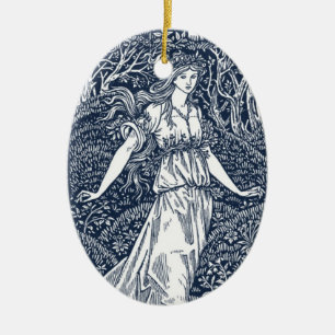 Ornamento De Cerâmica Encantadora mulher da floresta ao estilo de Willia