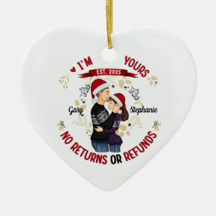 Ornamento De Cerâmica Encomenda de Casal Engraçado Personalizado Não