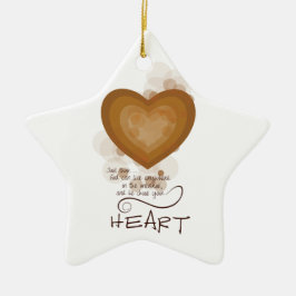 Ornamento De Cerâmica Encorajamento Religioso do Coração, Grunge