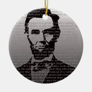 Ornamento De Cerâmica Endereço de Abe Lincoln Gettysburg
