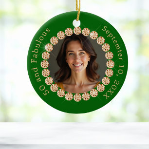 Ornamento De Cerâmica Enerald Green Gold - Diamante de Foto em Dourado F
