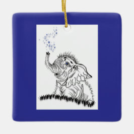 Ornamento De Cerâmica Energia Elefante