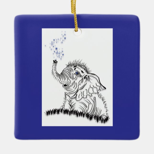 Ornamento De Cerâmica Energia Elefante (Frente)