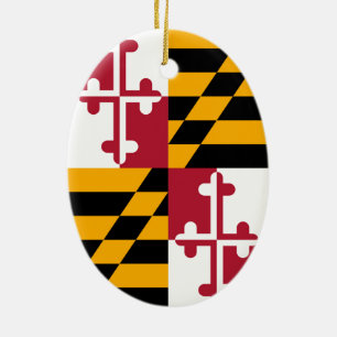 Ornamento De Cerâmica Ênfase de Cores de Sinalizador de Maryland