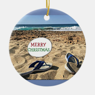 ORNAMENTO DE CERÂMICA **ENFEITES DE NATAL DE VERIFICAÇÃO** DA PRAIA