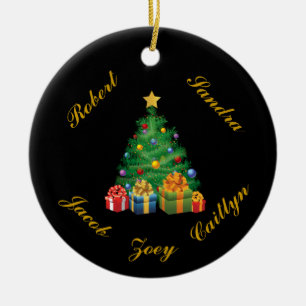 Ornamento De Cerâmica (Enfeites de natal PERSONALIZADOS de até 5 nomes)