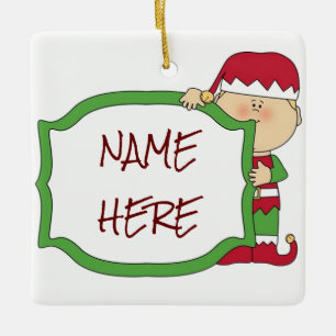 ORNAMENTO DE CERÂMICA **ENFEITES DE NATAL** W/ PAPAI NOEL ELF