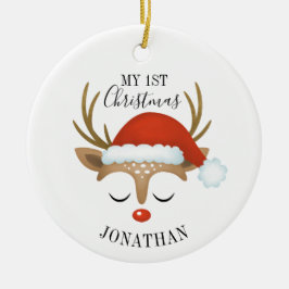 Ornamento De Cerâmica Enfermeira-branca Bebê 1rua Foto de Natal