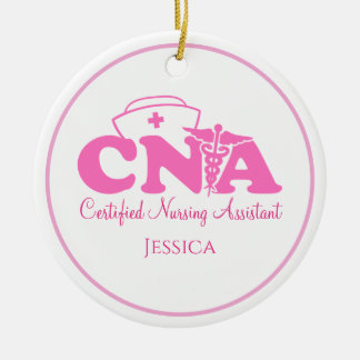 Ornamento De Cerâmica Enfermeira Branca Personalizada Enfermeira Natal