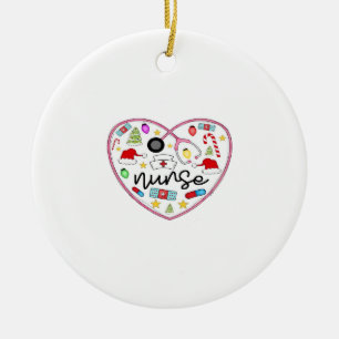 Ornamento De Cerâmica Enfermeira Coração, Camiseta Oversized de Hallowee