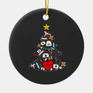 Ornamento De Cerâmica Enfermeira da Árvore de Natal do Departamento de E