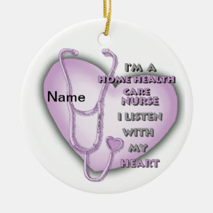 Ornamento De Cerâmica Enfermeira de Cuidados Domiciliares Purple Heart