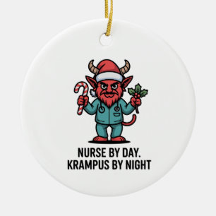 Ornamento De Cerâmica Enfermeira de Dia Krampus de Noite Enfermagem Enfe