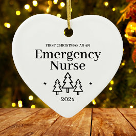 Ornamento De Cerâmica Enfermeira de Emergência Primeira Ornação de Natal