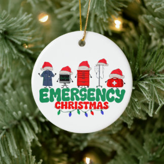 Ornamento De Cerâmica Enfermeira de Natal de Emergência Enfermeira de Na