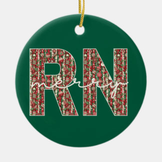 Ornamento De Cerâmica Enfermeira de Natal Personalizada