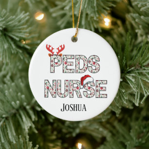 Ornamento De Cerâmica Enfermeira de Natal Personalizada Enfermeira Mascu