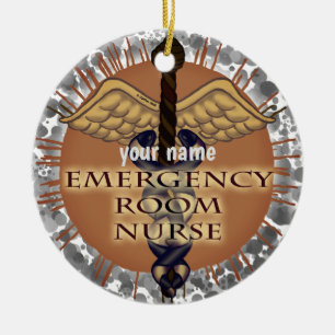Ornamento De Cerâmica Enfermeira de UR Caduceu