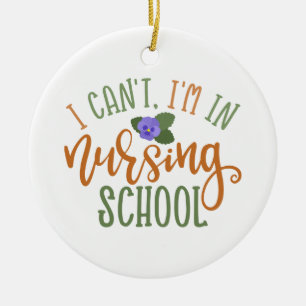 Ornamento De Cerâmica Enfermeira Design Não posso, estou na Escola de E