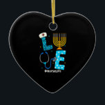 Ornamento De Cerâmica Enfermeira do Amor Decoração de Hanukkah Menorah M<br><div class="desc">Este é um presente de excelente para sua família,  amigos durante as férias de Chanucá. Eles ficarão felizes em receber este presente de você durante o feriado de Chanucá.</div>