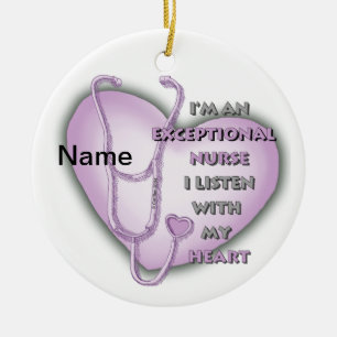 Ornamento De Cerâmica enfermeira excepcional Purple Heart
