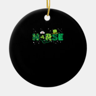Ornamento De Cerâmica Enfermeira irlandesa Stethoscope Scrub Nurs Dia de