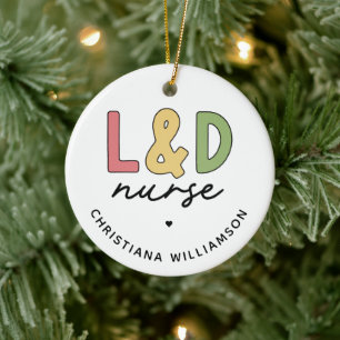 Ornamento De Cerâmica Enfermeira L e D Personalizada   Enfermeira de Tra