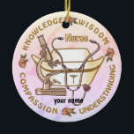 Ornamento De Cerâmica enfermeira legal Sepia<br><div class="desc">Sepia Collage Nurse Ornament personalizado por ArtMuvz Illustration. combinando presentes de Enfermeira Registrada, t-shirt de Enfermeira RN, roupa de estudante de enfermagem, sacos de tartarugas fofos, presentes de enfermeira e roupa. Para personalizar, adicione seu nome ou adicione texto. Personalize este ornamento de Enfermeira para torná-lo exclusivo para os seus donativos...</div>