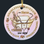 Ornamento De Cerâmica enfermeira legal Sepia<br><div class="desc">Sepia Collage Nurse Ornament personalizado por ArtMuvz Illustration. combinando presentes de Enfermeira Registrada, t-shirt de Enfermeira RN, roupa de estudante de enfermagem, sacos de tartarugas fofos, presentes de enfermeira e roupa. Para personalizar, adicione seu nome ou adicione texto. Personalize este ornamento de Enfermeira para torná-lo exclusivo para os seus donativos...</div>