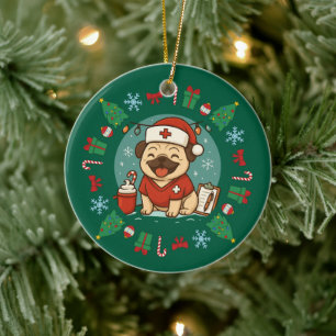 Ornamento De Cerâmica Enfermeira Personalizada Enfermeira Feriado de Nat