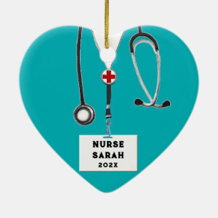 Ornamento De Cerâmica Enfermeira Personalizada Natal 2023 Cera Coletiva