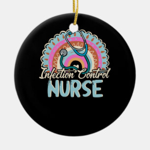 Ornamento De Cerâmica Enfermeiro Controle de Infecção Estilo Retroativo