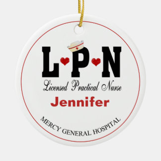 Ornamento De Cerâmica Enfermeiro de Natal Personalizado Enfermeiro LPN