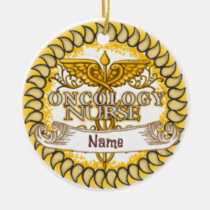 Ornamento De Cerâmica Enfermeiro de Oncologia do rico