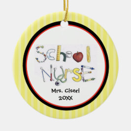 Ornamento De Cerâmica Enfermeiro Escolar Adorável