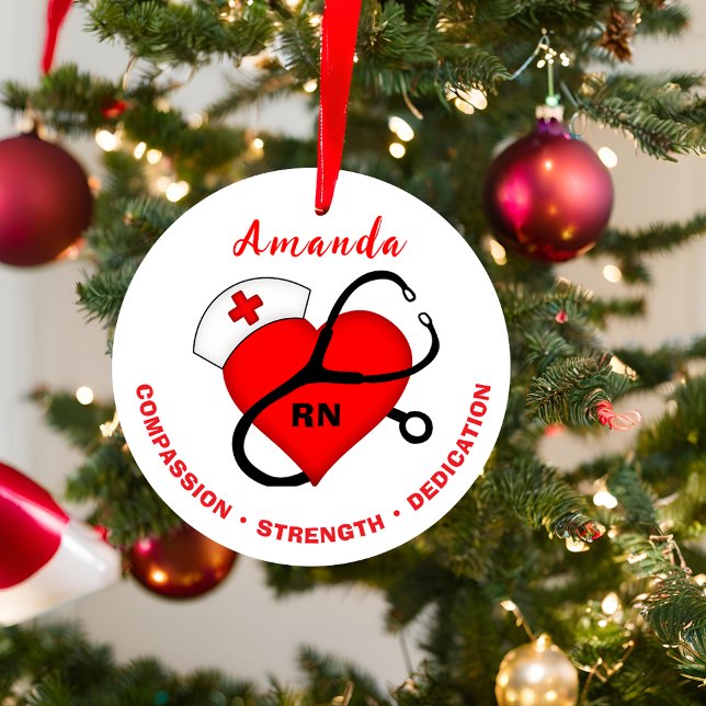 Ornamento De Cerâmica Enfermeiro Estetoscópio Enfermeiro Cardíaco Orname (Criador carregado)