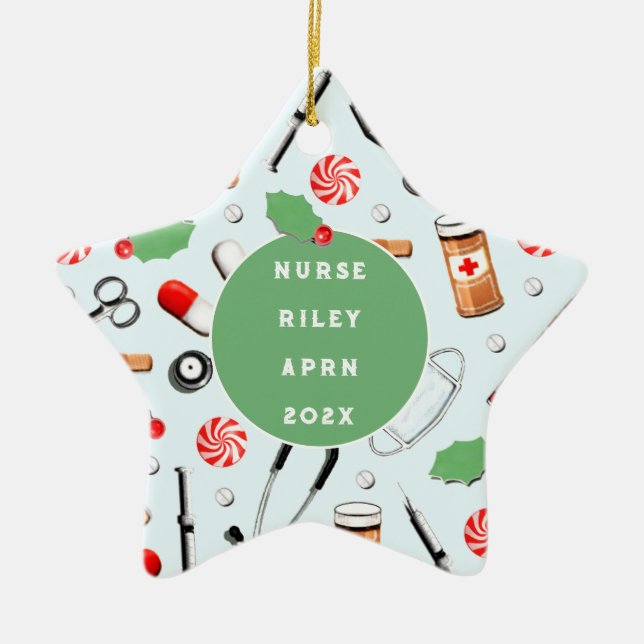 Ornamento De Cerâmica Enfermeiro Keepsasaet Gift (Frente)